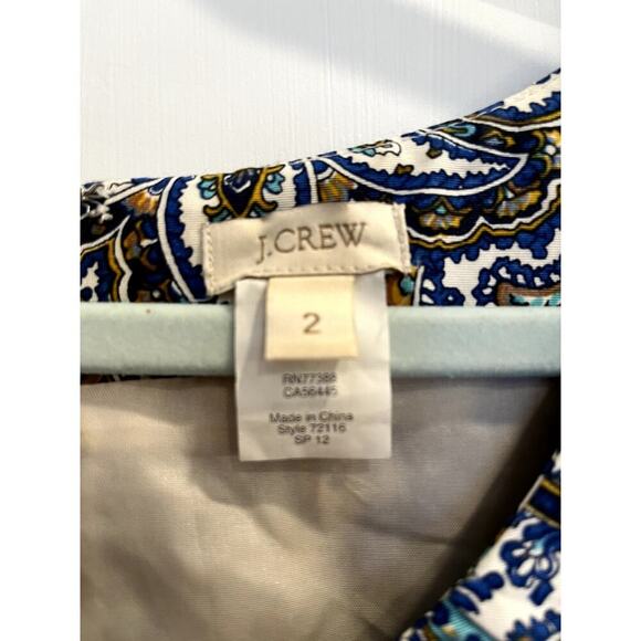 J. Crew Dolores Dress in Peacock Paisley Cotton Silk Size 2 - Picture 5 of 10